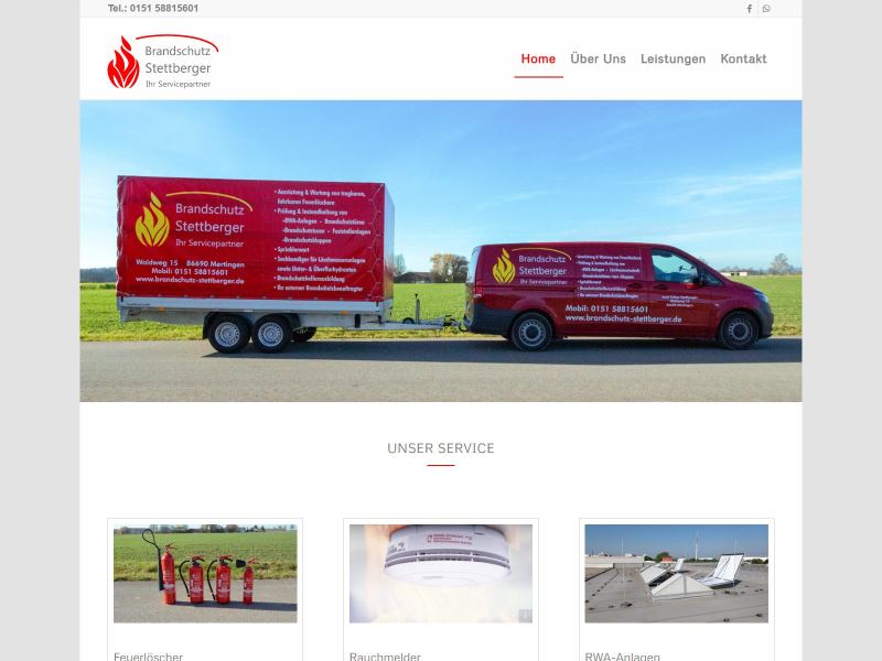 Website-Ansicht des Projekts Brandschutz Stettberger
