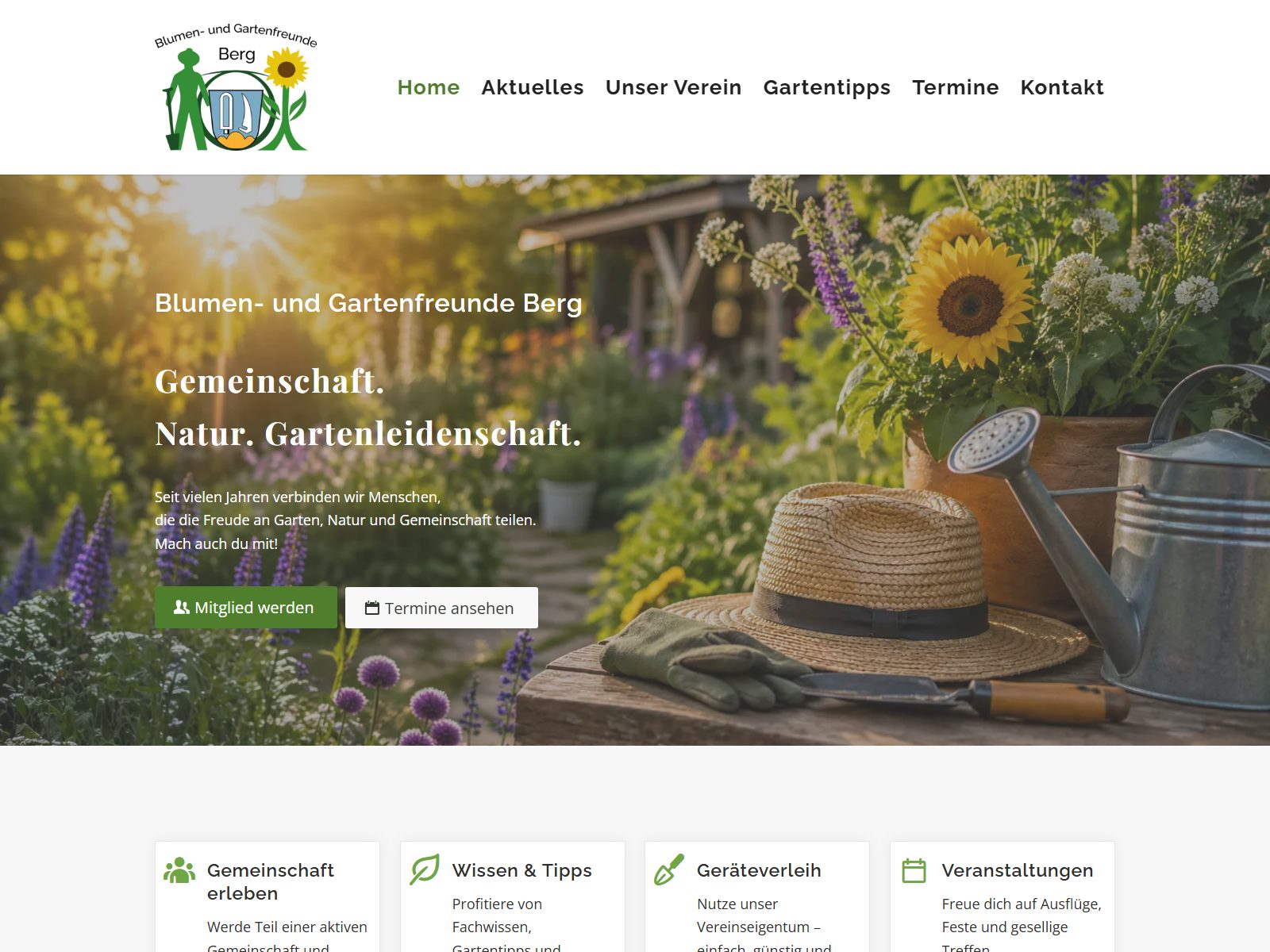 Website-Ansicht des Projekts Blumen- und Gartenfreunde Berg