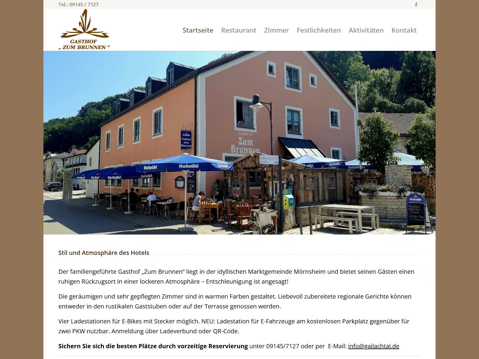 Website-Ansicht des Projekts Gasthof „Zum Brunnen“