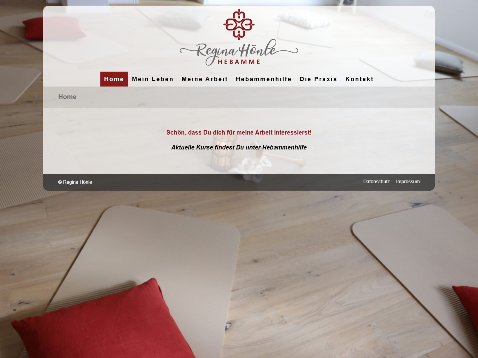 Website-Ansicht des Projekts Hebamme Regina Hönle